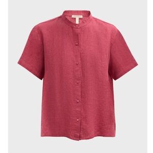 Eileen Fisher | Boxy Button Down Organic Linen Shirt